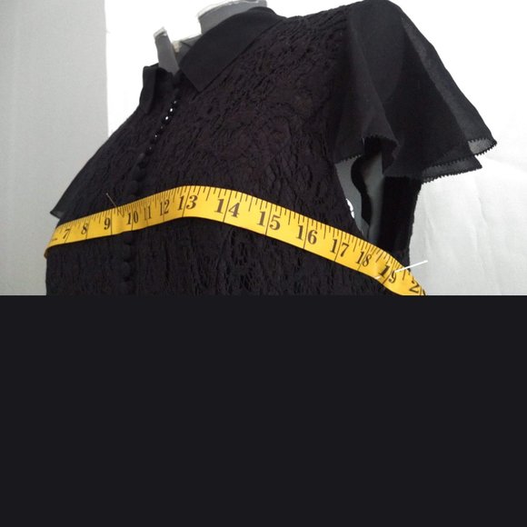 Wednesday Adams-style Black Lace Dress with Collar (NWOT) - Kensie (S) ❧ - Picture 8 of 9